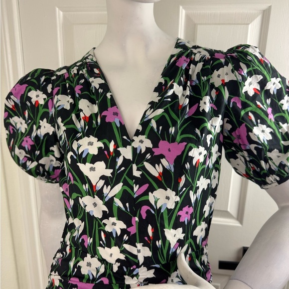 VERONICA BEARD Janis Ruched Floral-Print Dress Size 0. - Picture 8 of 16